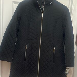 Gallery Black Quilted Puffer Coat